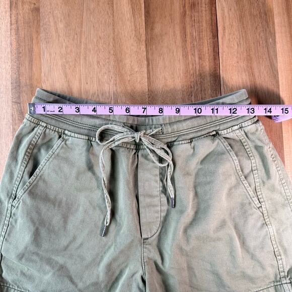 Gap Garment Dyed Shorts Drawstring High Waisted Cotton Pull On Extra Small Green - Picture 10 of 12